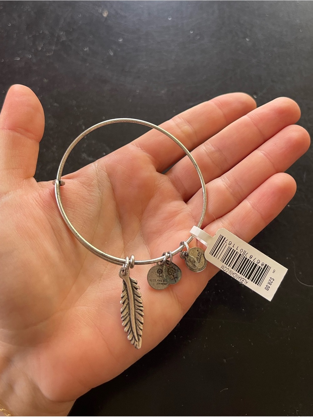 Alex and Ani Small Feather Bracelet
